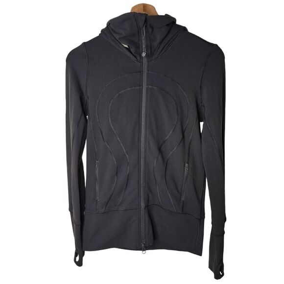 lululemon athletica Jackets & Blazers - Lululemon Stride Jacket Brushed Hooded Color Grey Size 4 Full Zip